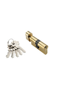 Ключевой цилиндр 60мм. 5 кл. ADDEN BAU. CYL 5-60 KNOB GOLD (цвет ЗОЛОТО БЛЕСТЯЩЕЕ)