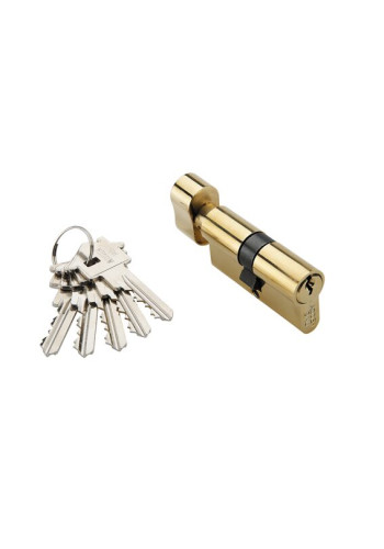 Ключевой цилиндр 60мм. 5 кл. ADDEN BAU. CYL 5-60 KNOB GOLD (цвет ЗОЛОТО БЛЕСТЯЩЕЕ)