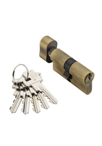 Ключевой цилиндр 60мм. 5 кл. ADDEN BAU. CYL 5-60 KNOB BRONZE (цвет БРОНЗА)