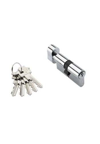 Ключевой цилиндр 60мм. 5 кл. ADDEN BAU. CYL 5-60 KNOB CHROME (цвет ХРОМ БЛЕСТЯЩИЙ)