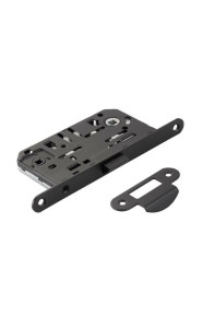 Защёлка врезная сантехническая с пластиковым язычком ADDEN BAU. WC 414 BLACK (цвет ЧЕРНЫЙ МАТОВЫЙ)
