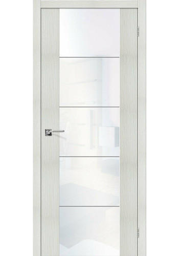 Межкомнатная дверь V4 WW, со стеклом, цвет Bianco Veralinga